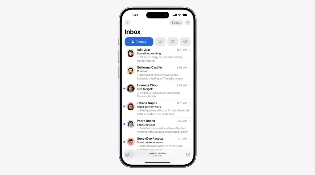 iOS 18のAppleメール